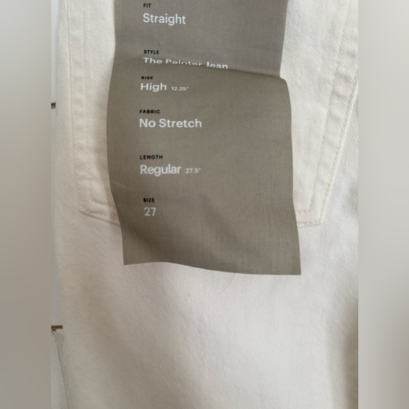 Everlane Womens The Painter Jean Bone White Size sz 27NWT $128 - Picture 11 of 13